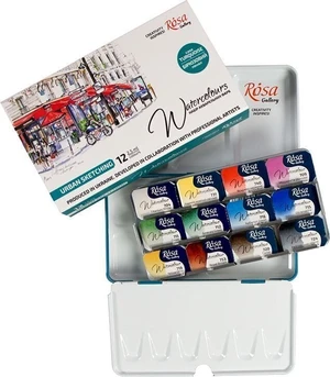 Rosa 3403412 Set Aquarellfarben Urban Sketching 12 x 2,5 ml