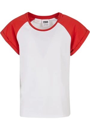 Girls' contrasting raglan t-shirt white/large