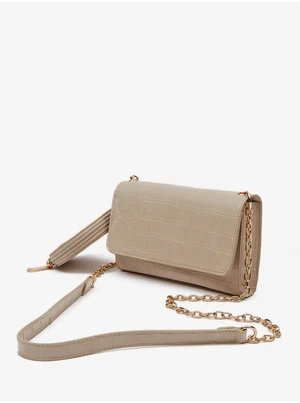 Orsay Beige Women's Crossbody Bag with Crocodile Pattern - Women