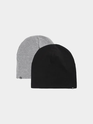 Dětská oboustranná čepice beanie - černá