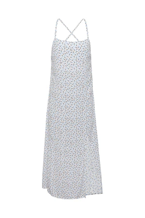 Tommy Jeans Dress - TJW PRINTED SIDE SLIT MIDI DRESS white