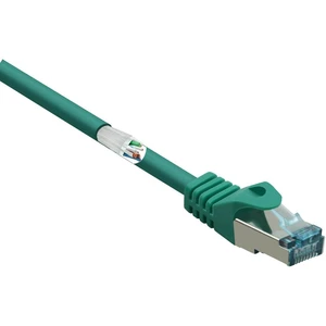 Basetech BT-2270609 RJ45 sieťové káble, prepojovacie káble CAT 6A S/FTP 25.00 cm zelená s ochranou, samozhášavý 1 ks