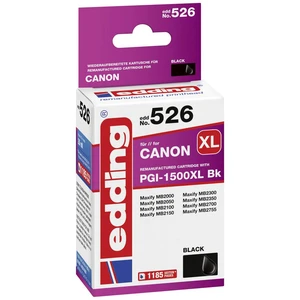 Edding Ink cartridge náhradný Canon PGI-1500XL Bk kompatibilná Single čierna EDD-526 18-526