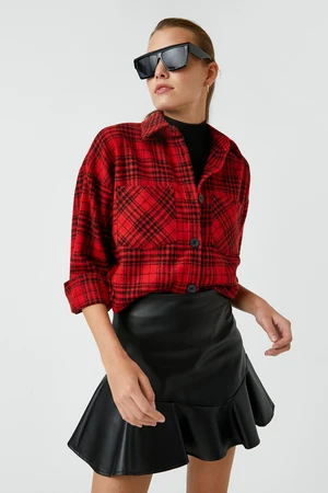 Koton Women's Black Plaid Shirt