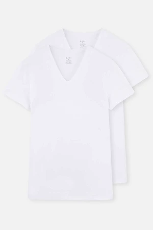 Dagi White D5030 Compact V-neck T-shirt 2-pack.