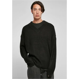 Black V-neck sweater