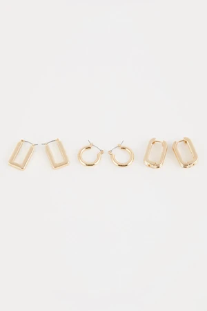 DEFACTO Woman's 3-Piece Gold Hoop Earring