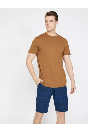 Koton Pocket Detailed, Geometric Pattern Slim Fit Shorts