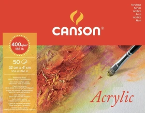 Canson Acrylique Cold Pressed 32 x 24 cm 400 g Natural White Skicář