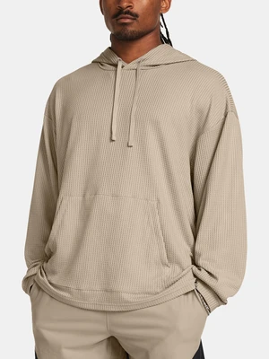 Under Armour Mikina UA Rival Waffle Hoodie-BRN - Pánské