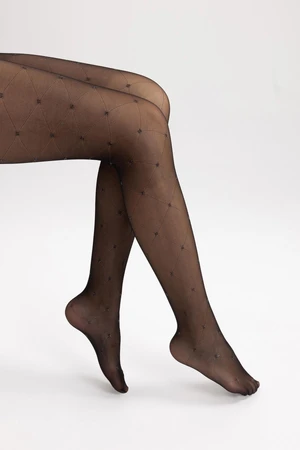 DEFACTO 15 Den Women's Glittery Heart Pantyhose