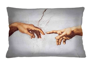 Bertoni Home Unisex's Rectangular Pillow Michelangelo Elegance Print Stworzenie Adama