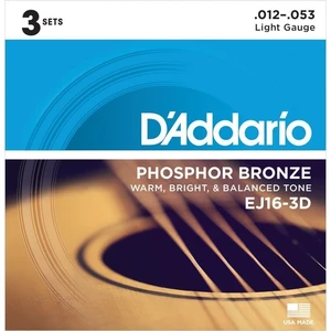 D'Addario EJ16-3D Cordes de guitares acoustiques