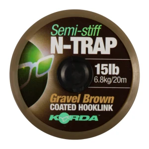 Korda návazcová šňůrka n-trap semi stiff gravel brown 20 m - 20 lb