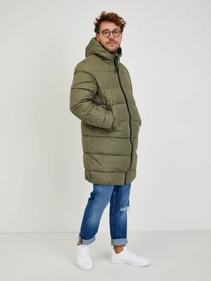 Khaki pánský prošívaný kabát Tom Tailor Denim