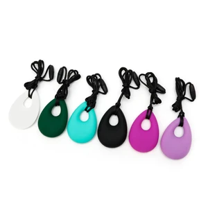 Baby Silicone Teether Sensory Chewing Pendant Soother Necklace Teething Nursing Biting Toy for Newborn Infants Gifts