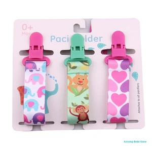 1PC Cartoon Print Baby Pacifier Chains 3pcs/set Dummy Nipples Holder Pacifier Clip for DIY Nursing Soother Holder Drop Shipping