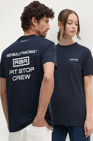 Bavlněné tričko Red Bull Racing x Pepe Jeans tmavomodrá barva, s potiskem, RU500003