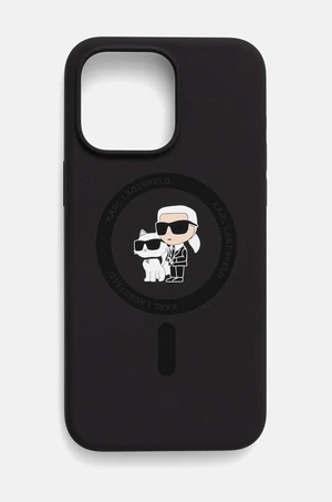 Puzdro na mobil Karl Lagerfeld iPhone 15 Pro Max 6.7 čierna farba, KLHMP15XSCMKCRHK