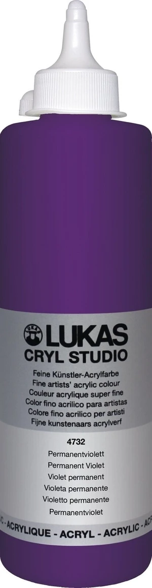 Lukas Cryl Studio Plastic Bottle Akrylová barva Permanent Violet 500 ml 1 ks