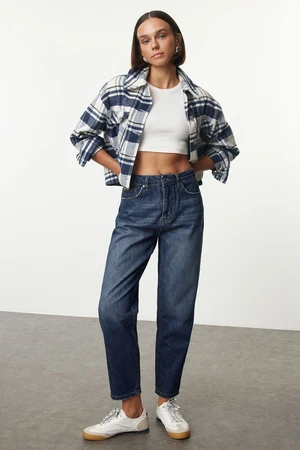 Trendyol Dark Blue Normal Waist Mom Jeans