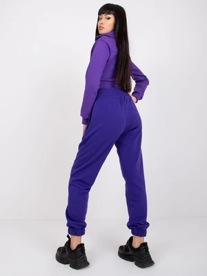 Dark purple sweatpants RUE PARIS with pockets