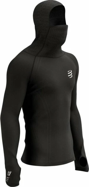 Compressport 3D Thermo UltraLight Racing Hoodie Black XL Tricou cu mânecă lungă pentru alergare