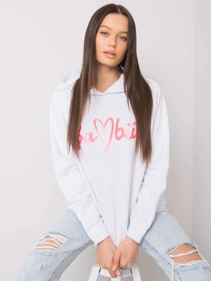 Women's white sweatshirt with pockets