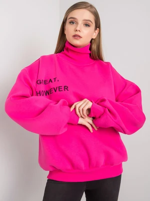 Turtleneck sweatshirt with fuchsia filling