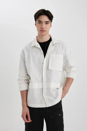 DEFACTO Oversize Fit Wide Mold Pocket Long Sleeve Shirt