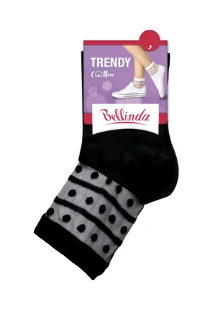 Černé dámské ponožky s ozdobným detailem Bellinda TRENDY COTTON SOCKS