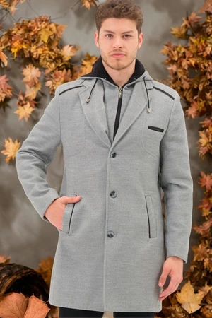 PLT8371 DEWBRRY MEN'S COAT-STRAIGHT GREY