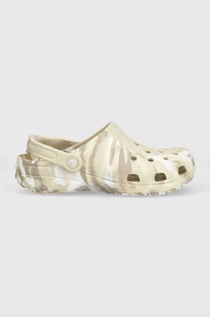 Pantofle Crocs Classic Marbled Clog dámské, béžová barva, 206867, 206867.2Y3-2Y3