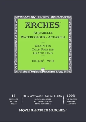 Arches Watercolour Cold Pressed Pad Natural White Album per schizzi 29,7 x 21 cm 300 g