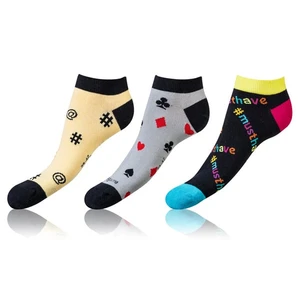 Bellinda 
CRAZY IN-SHOE SOCKS 3x - Modern color low crazy socks unisex - yellow - black - gray