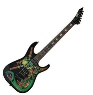 ESP George Lynch Black with Skulls and Snakes Graphic Guitare électrique