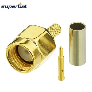 Superbat 10pcs SMA Crimp Male RF Coaxial Connector for Cable RG316 RG174 RG188 LMR100