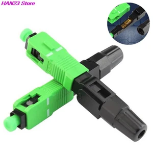 10pcs Plastic Single-Mode Fiber Optic SC APC Quick Fast Field Assembly Connector Cable Cold Splice Fiber Optic Connectors