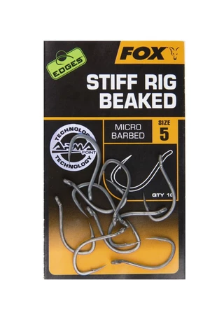 Fox háčky Edges Stiff Rig Beaked vel. 4, 10ks Micro Barbed