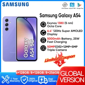 2023 New Samsung Galaxy A54 5G Smartphone Exynos 1380 6.4" 120Hz Super AMOLED Screen Triple 50MP Camera 5000mAh Mobile Phones