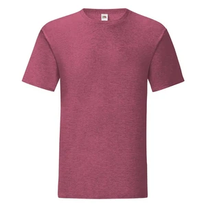 Burgundy men's t-shirt in combed cotton Iconic with sleeve Fruit of the Loom