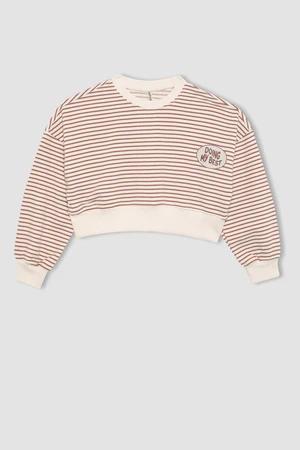 DEFACTO Crop Crew Neck Sweatshirt