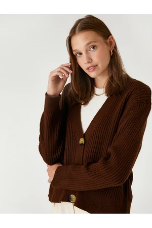 Koton V-Neck Cardigan With Buttons