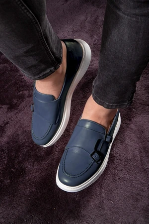 Ducavelli Strap Genuine Leather Men's Casual Shoes, Loafers, Casual Shoes, Lightweight Shoes.