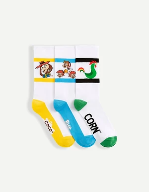 Set of three men's socks in white by Celio Kellogg's