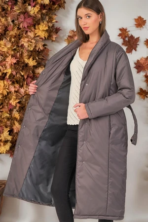 Z6688 DEWBERRY WOMEN'S COAT-DARK ANTHRACITE