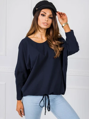 Dark blue cotton blouse