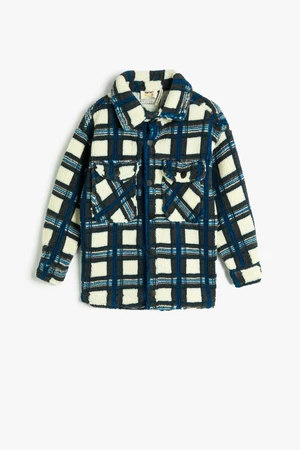 Koton Boy's Blue Plaid Jacket