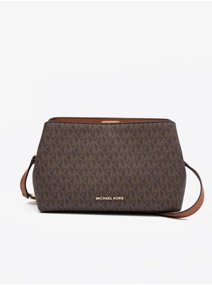 Hnedá dámska vzorovaná crossbody kabelka Michael Kors