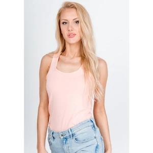 Women's tank top with cut-out on the back - peach,